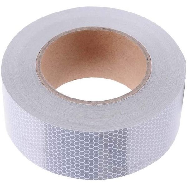 Abrams 2" in x 75' ft Diamond Trailer Truck Conspicuity DOT Class 2 Reflective Safety Tape - White DOTC2 2 x 75-W